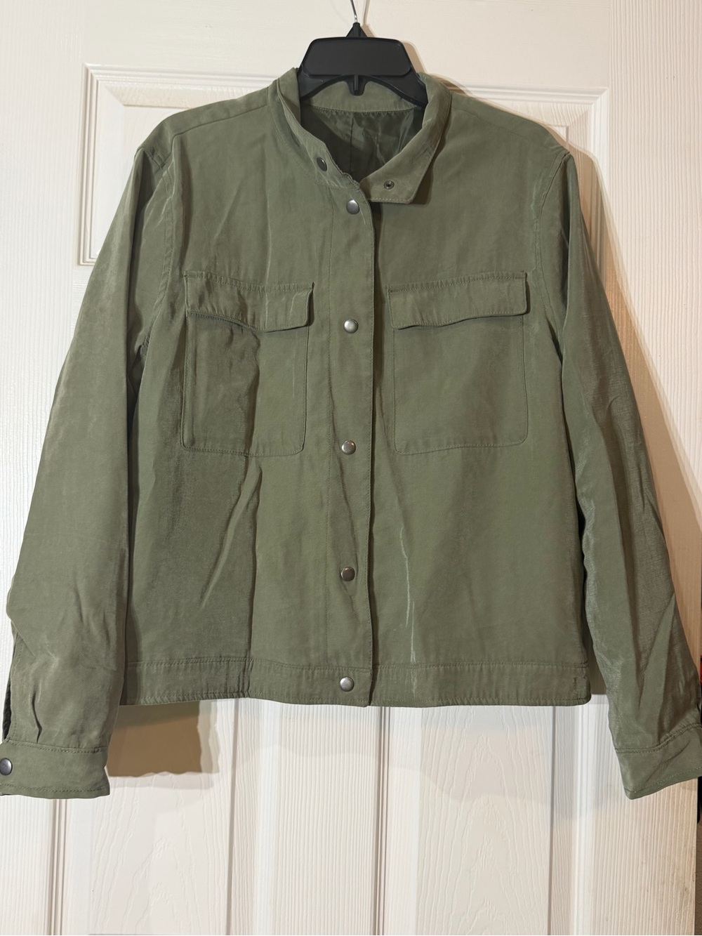 Source Unknown Olive Utility Jacket with Snap Front